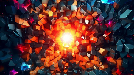 Background with abstract geometric design. design with crushing surface for explosions. 3D representation. GENERATE AIの素材
