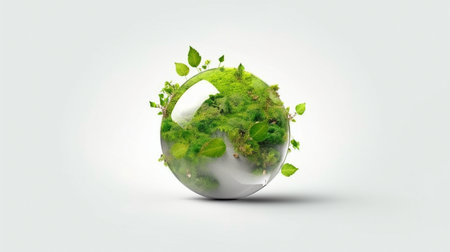 World environment day theme on a white backdrop. GENERATE AIの素材