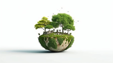 World environment day theme on a white backdrop. GENERATE AIの素材