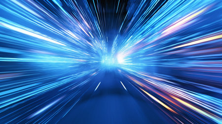 Abstract high-speed technology POV motion blur on a technology screen. GENERATE AIの素材