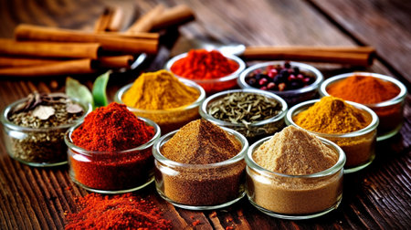 spices used in flavoring meals. GENERATE AIの素材