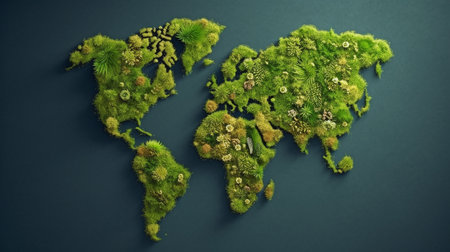 concept image of the planet on a background of greenery. GENERATE AIの素材