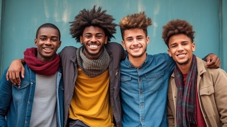 student group portrait of a lovely black dude. GENERATE AIの素材