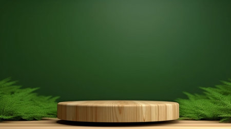 Eco-friendly, unfinished, natural timber stage blank for product display throughout the holiday or new year. GENERATE AIの素材