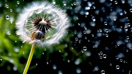 distributing seeds like a dandelion clock. GENERATE AIの素材