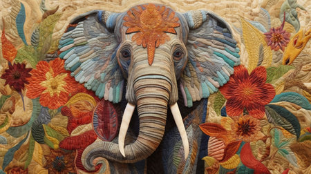 close-up photograph of an elephant.の素材