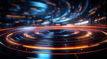 Abstract modern technology background with a conical shape.の素材