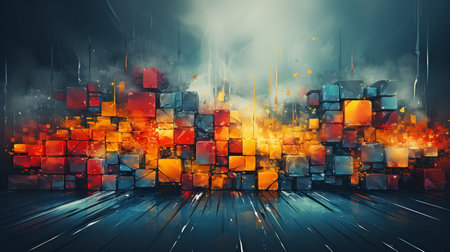 Abstract graffiti wall background, suitable for a pop art background piece.の素材