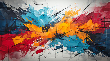 Abstract graffiti wall background, suitable for a pop art background piece.の素材