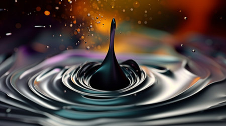 A droplet dropping into the backdrop of a vortex.の素材