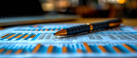 Financial management, stock auditing, data analysis, graph accounting, marketing, report charts, economy, investment, and profit concepts.の素材