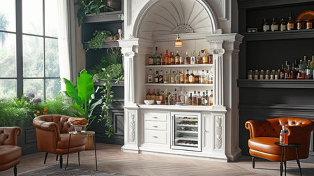 A sophisticated white coffee bar cabinet for your houseの素材