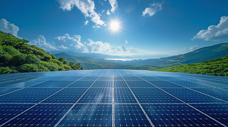 Photovoltaic power panel for roofs, solar energy system for homes, green house environmental industries.の素材