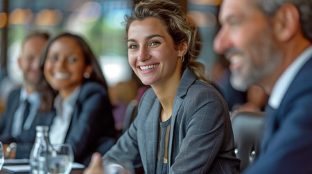 view of a cheerful gathering of entrepreneurs having a meeting together.の素材