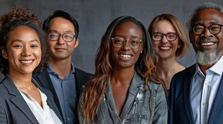 A wide range of professionals smiling as they posed.の素材
