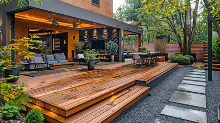Ideas for a hardwood floor deck outside.の素材