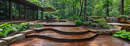 Ideas for a hardwood floor deck outside.の素材