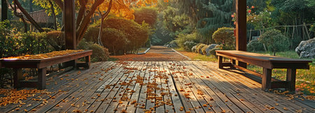 Design ideas for an outdoor hardwood floor deck.の素材