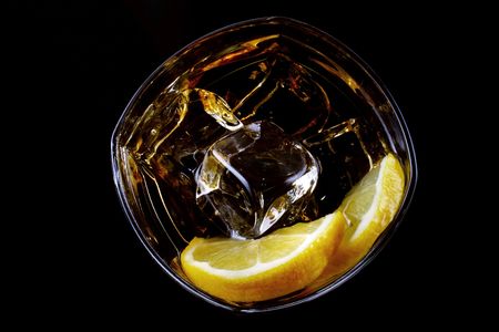 glass of ice and alcoholの写真素材