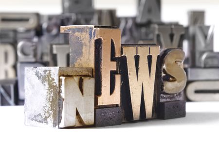 letter blocks for lead typesettingの写真素材