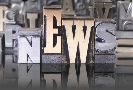 letter blocks for lead typesettingの写真素材