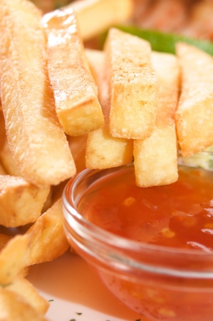 French Fries. Typical fast food. Selective focus.の写真素材