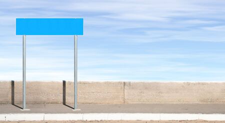 Blank sign with bright sky in backgroundの写真素材