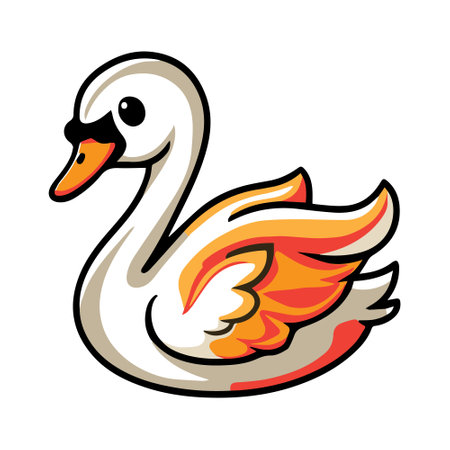 Swan on a white background. Vector illustration for your design.のイラスト素材