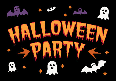 Halloween party design over black background, vector illustration eps10のイラスト素材