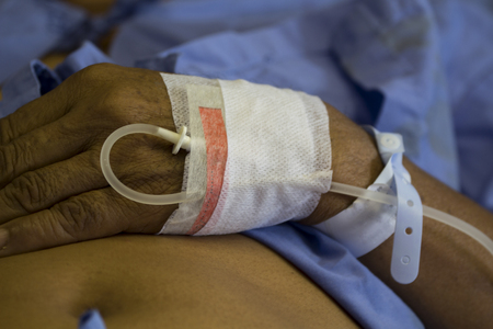 Saline solution, patient treatment, illness, medical device,Saline drop.の写真素材