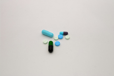Pills on a white background