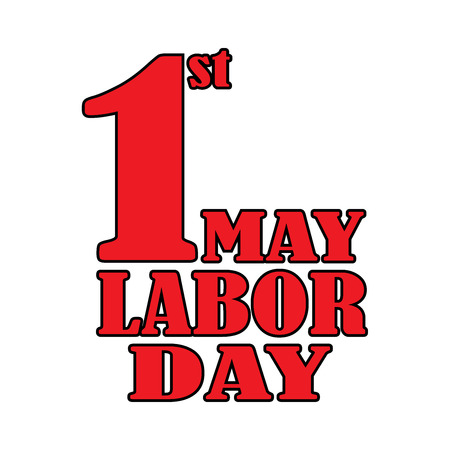 Vector red icon 1 st may labor day on backgroundのイラスト素材