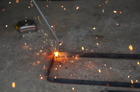 Welding job is have spark and smoke