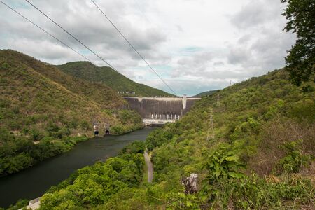Water in Bhumibol Dam Substantially reduced in the year 2019の写真素材