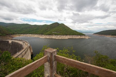 Water in Bhumibol Dam Substantially reduced in the year 2019の写真素材