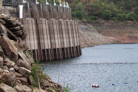 Water in Bhumibol Dam Substantially reduced in the year 2019の写真素材