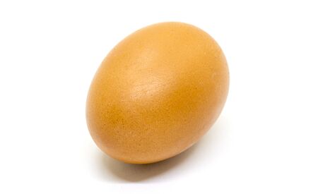 Eggs on a white background, cooking, universal foodの写真素材