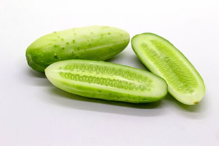 Cucumber on a white background, used for cooking, food,universal foodの写真素材