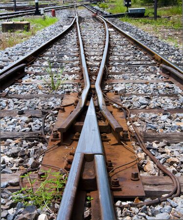 railway train. way to target or way to goal. の写真素材