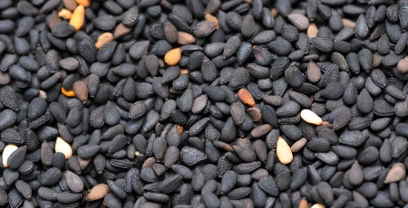 Black sesame seed, cereal, food agriculture background  の写真素材