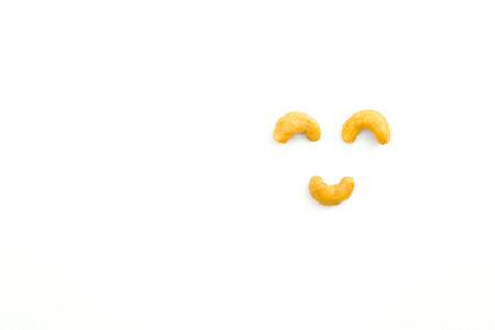 Cashew nuts on white background.の写真素材