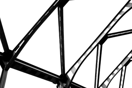 Silhouette of the bridge. black and white image.の写真素材