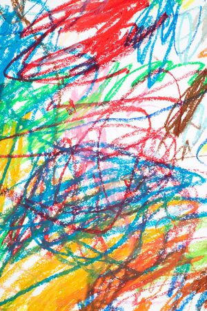 Colorful background drawn with chalk and paper to be used as illustrations of various media. Abstract background created from crayon and drawing paper.の写真素材