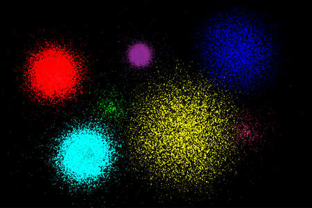 Abstract The distribution of various colors in the darkness, like dust or sparks of different colors. Illustration design.のイラスト素材