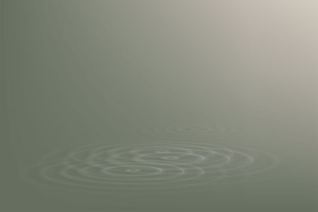 Water ripples from water droplet vector illustration background technology and nature for product display or placing text for advertisements water wave on gradient navy green backgroundのイラスト素材