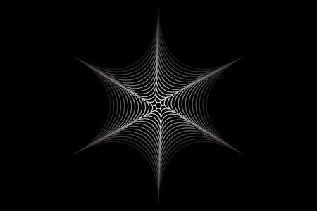 Abstract vector of imperfect circles overlapped in multiple layers white geometric line pattern isolated on black background abstract texture for fabric Bag clothes or basket Fashion design with lines and colorsのイラスト素材