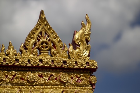 Sala Thai temples gables adorned with beautiful patterns.の写真素材