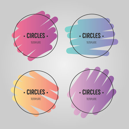 Abstract round banner set. Colorful creative vector icons. circle frame set.のイラスト素材