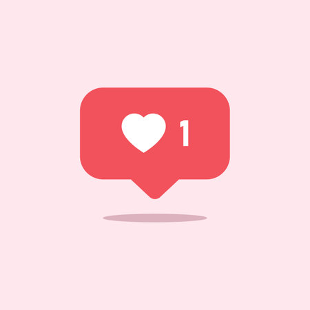 Notification Like icon. Social network app icon. Vector social media bubble iconのイラスト素材