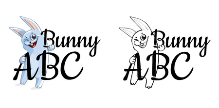 Funny cartoon bunny or rabbitのイラスト素材
